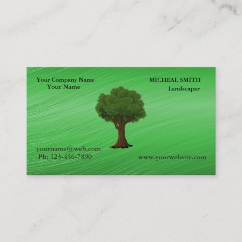 Green Tree Garden Lawn Care and Landscape Business Card