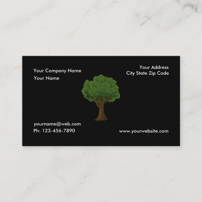 Green Tree Garden Lawn Care and Landscape Business Card (Front)