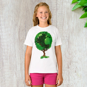 Green Tree Globe Girls T-Shirt