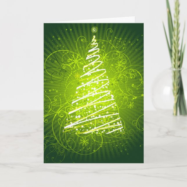 Green Tree Holiday Card (Front)