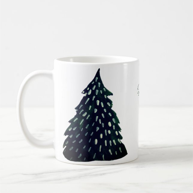 Green Tree  Holiday  Mug (Left)