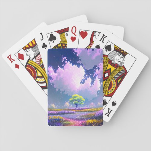  Green Tree in the Vibrant Meadow Poker Cards