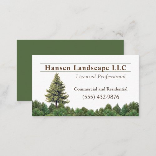 Green Tree Landscaping Yard Tree Service Business  Business Card