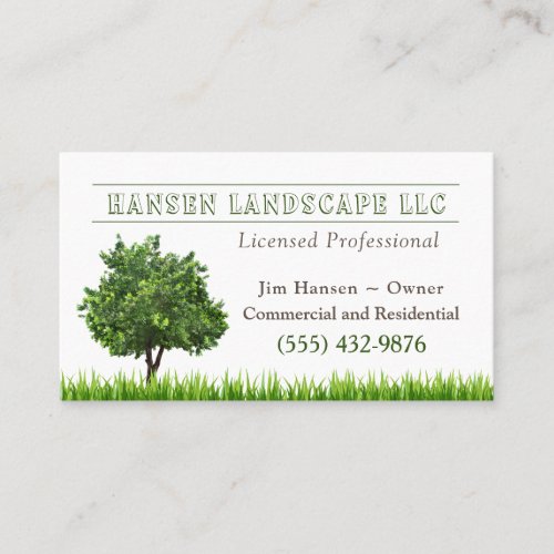 Green Tree Landscaping Yard Tree Service Business Card