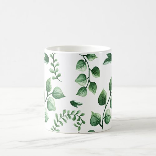 Green Tree Leaf Pattern Coffee Mug