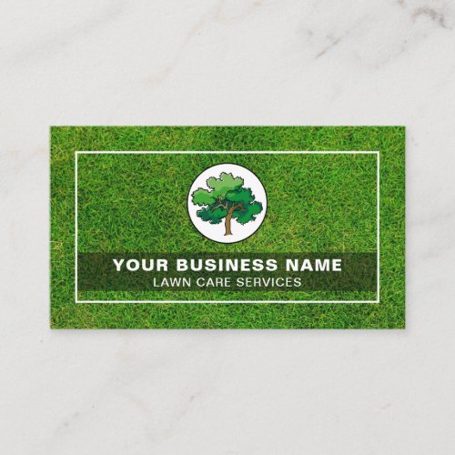 Green Tree Logo Gardening Landscaping Lawn Care Business Card