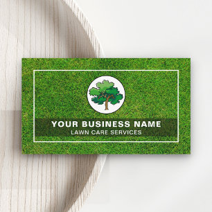 Green Tree Logo Gardening Landscaping Lawn Care Business Card