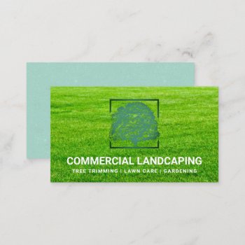 Green Tree Logo | Grass Landscaping  Business Card by lovely_businesscards at Zazzle