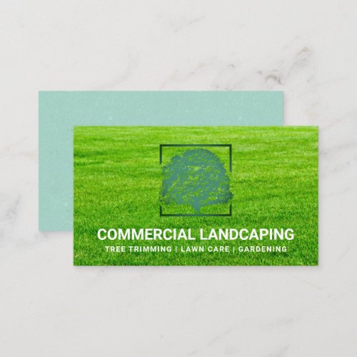 Green Tree Logo  Grass Landscaping  Business Card