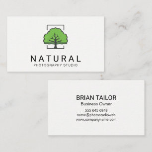 Green Tree Logo Landscaper Services Business Card