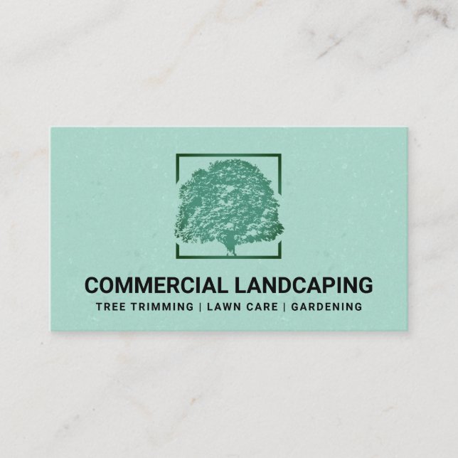 Green Tree Logo | Landscaping  Business Card (Front)