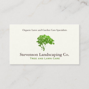 Green Tree Logo  Lawn Care Landscape Designer Business Card