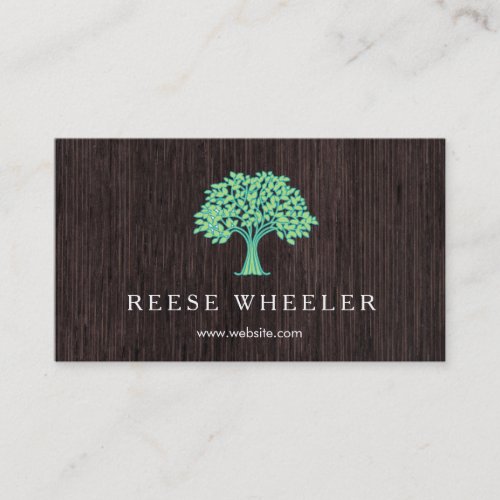 Green Tree Logo Wood Nature Business Card