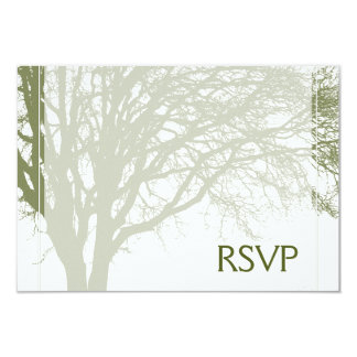 Green Tree of Life Bar Mitzvah RSVP Card