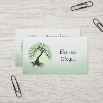 Green Tree Of Life Business Card by AutumnRoseMDS at Zazzle