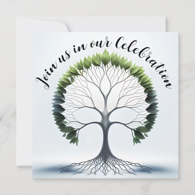 Green Tree of Life Party Invitation (Front)