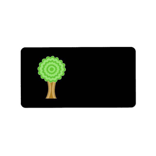 Green Tree. On black background. Label (Front)