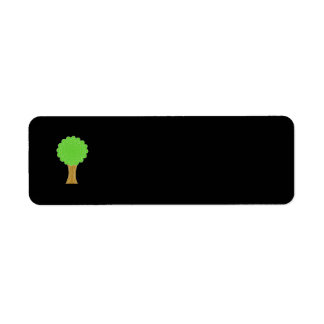 Green Tree. On black background. Label