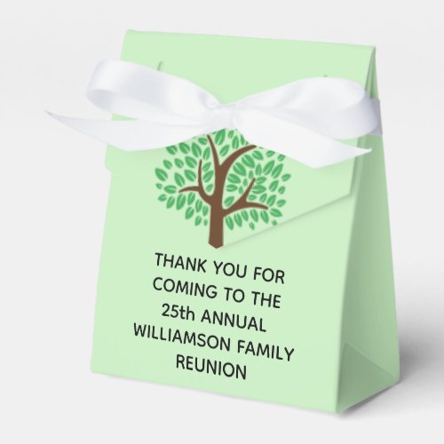 Green Tree Picnic Family Reunion Custom Party Favor Boxes