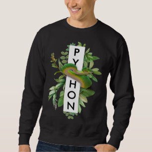 Green Tree Python Tropical Print Sweatshirt