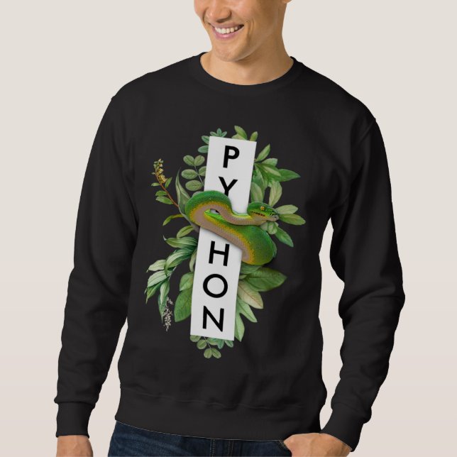 Green Tree Python Tropical Print Sweatshirt (Front)