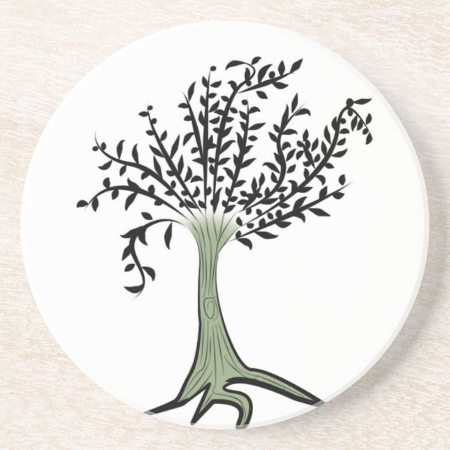 Green tree sandstone coaster (Front)