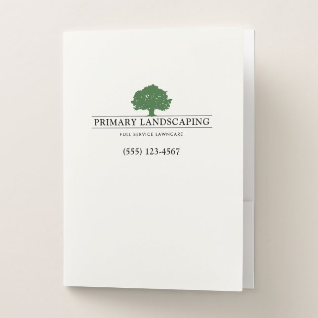 Green Tree Service  Lawn Care Landscaping Pocket F Folder (Front)