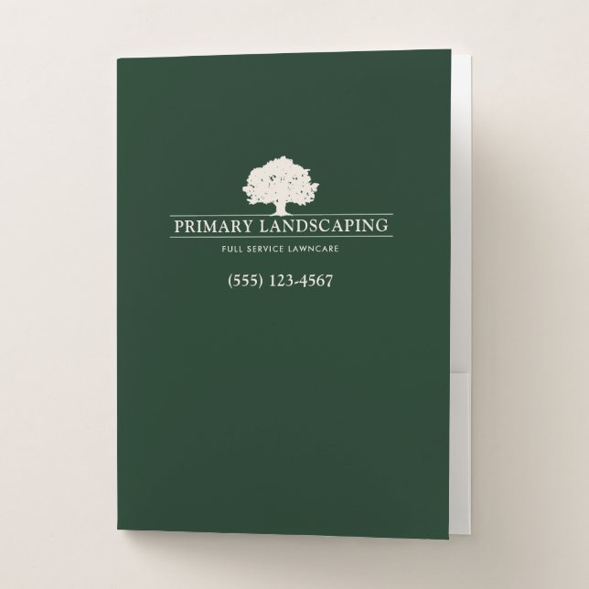Green Tree Service  Lawn Care Landscaping Pocket Folder (Front)