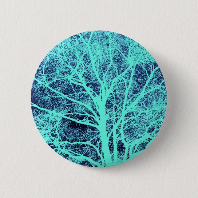 Green tree silhouette button (Front)