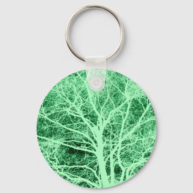 Green tree silhouette keychain (Front)