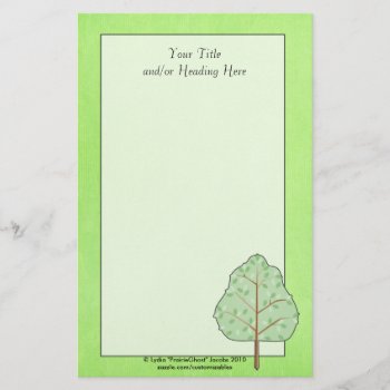 Green Tree Stationery by Customizables at Zazzle