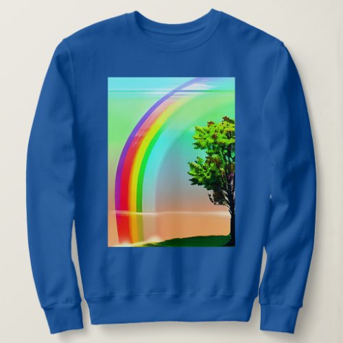 Green Tree Under a Rainbow Sweatshirt