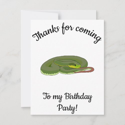Green tree viper Happy B_day  Thank You Card