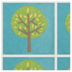Green Tree with Yellow Leaves by Chariklia Zarris Fabric