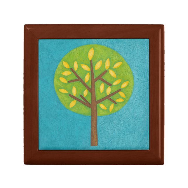 Green Tree with Yellow Leaves by Chariklia Zarris Gift Box (Front)