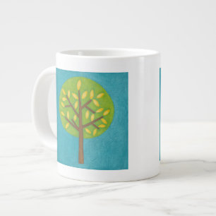 Green Tree with Yellow Leaves by Chariklia Zarris Large Coffee Mug