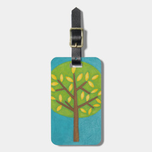 Green Tree with Yellow Leaves by Chariklia Zarris Luggage Tag