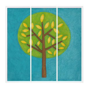 Green Tree with Yellow Leaves by Chariklia Zarris Triptych