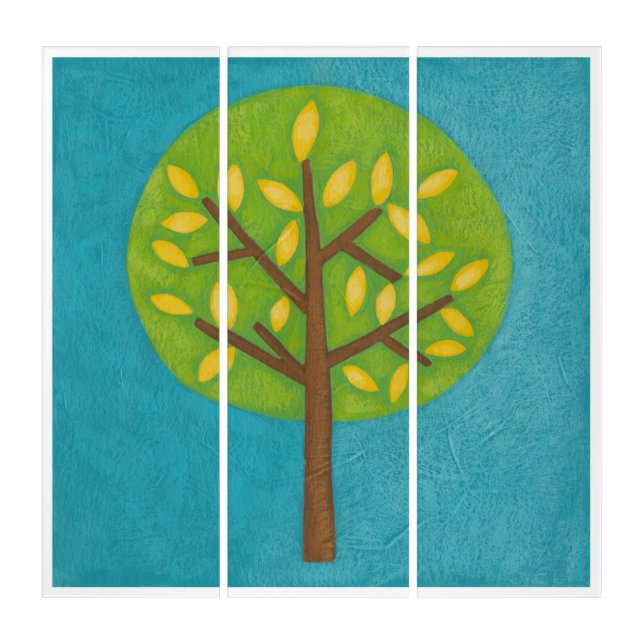 Green Tree with Yellow Leaves by Chariklia Zarris Triptych (Front)