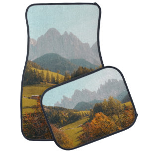 GREEN TREES AND GRASS FIELD CAR FLOOR MAT