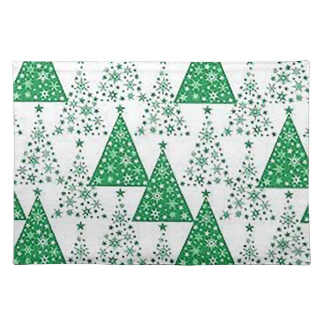 “Green Trees” Christmas  Cloth Placemat (Front)