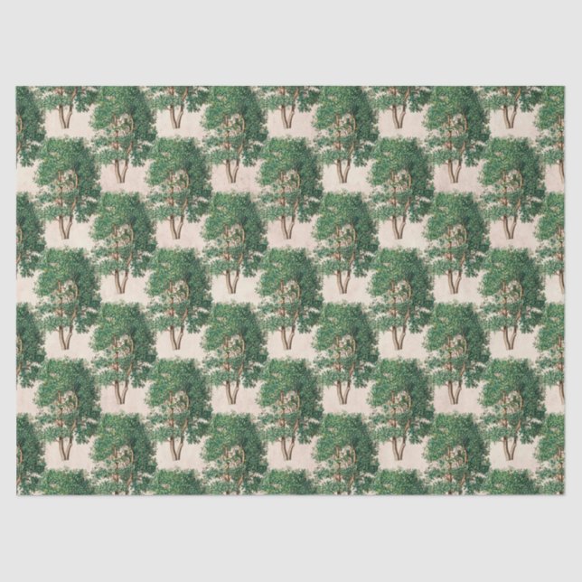 Green Trees Decoupage Tissue Paper (Front)