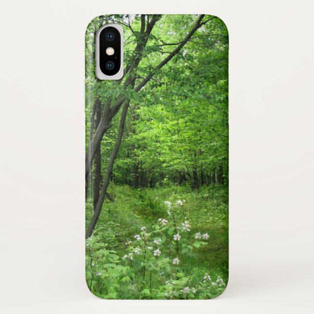 Green Trees Forest Nature Hiking iPhone X Case (Back)