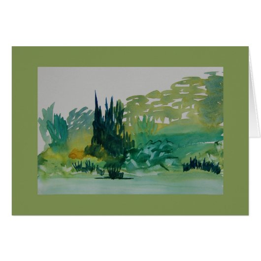 Green Trees in Corbières Cards (Front Horizontal)