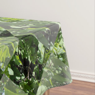 Green Trees In Diamond Window, Tablecloth