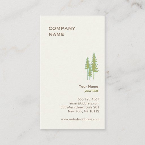 Customizable Green Trees Logo Business Card