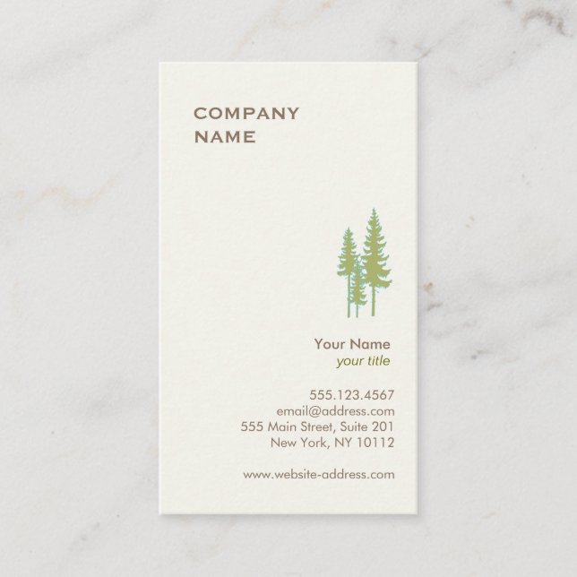 Green Trees Logo Business Card (Front)