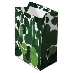 Green Trees Modern Tropical Rainforest Pattern Medium Gift Bag