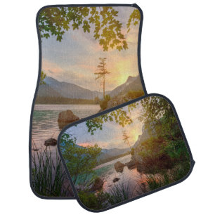 GREEN TREES NEAR BODY OF WATER DURING DAYTIME CAR FLOOR MAT