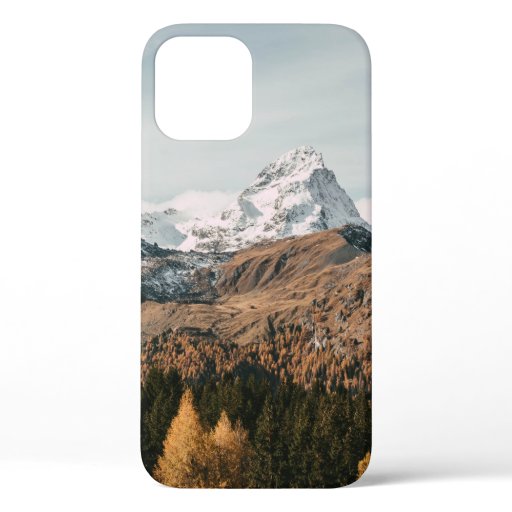 GREEN TREES NEAR SNOW COVERED MOUNTAIN DURING DAYT iPhone 12 CASE